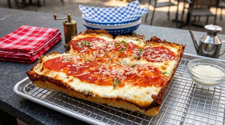 Are These NJ’s 15 Best Detroit-Style Pizzas Worth Trying? Square thick crust cheese pizza