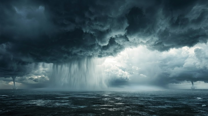 New Jersey Weather Turns Unpredictable as Storm Chances Return Across State Today Heavy rain over stormy sea
