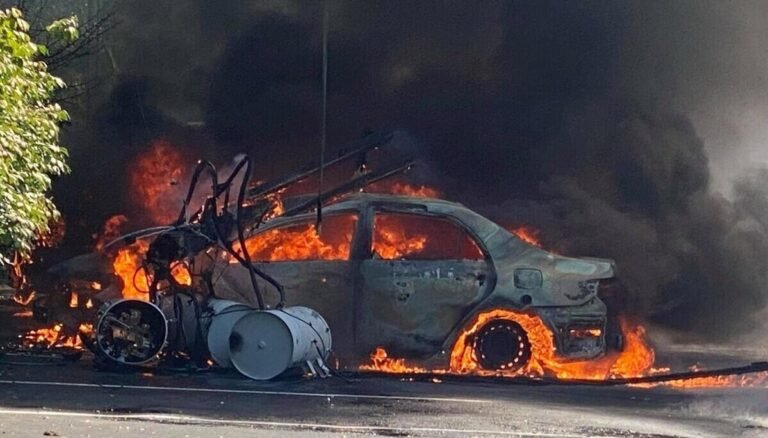 Multiple Cars Catch Fire in N.J. City After Power Lines Fall, Creating Hazard Near New York Area
